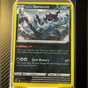 Hisuian Samurott #100/189 RARE Pokemon Card SWSH10: Astral Radiance 2022 TCG